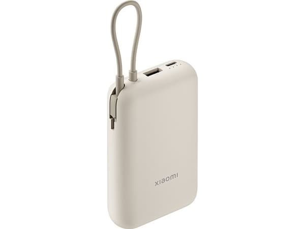 Xiaomi P15ZM - Powerbank - integroitu kaapeli - 10000 mAh - 37 Wh - 22.5 Watt - 3 A - Fast Charge - 2 ulostuloa - 2 ulostuloa (24 pin USB-C, USB) - t