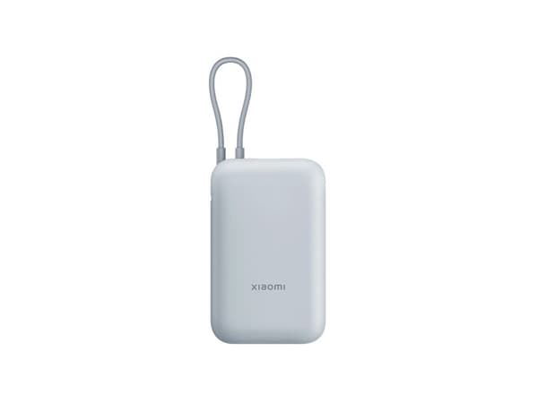 Xiaomi P15ZM - Strømbank - integrated cable - 10000 mAh - 37 Wh - 22.5 watt - 3 A - Fast Charge - 2 utgangskontakter (24 pin USB-C, USB) - isblå