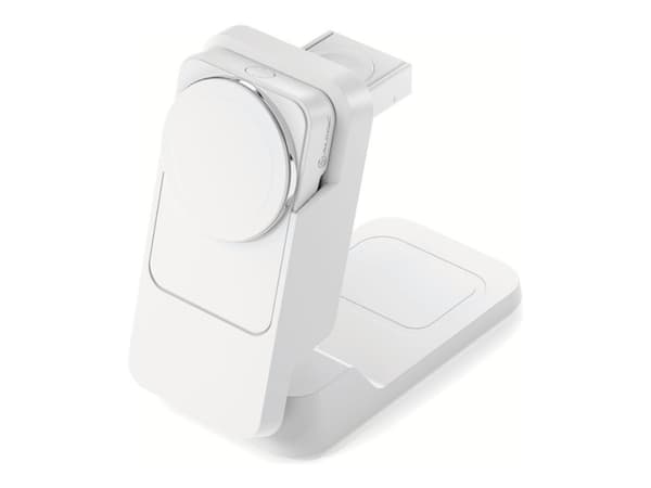 ALOGIC Matrix Ultimate - Langaton latausteline - 3-in-1, MagSafella + verkkovirtasovittimella - 15 wattia - 3 A - Pikalataus, PD - 3 lähtöliitintä (m Valkoinen