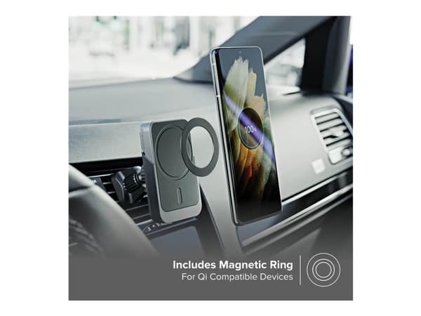 ALOGIC Matrix+ - Langaton laturin pidike autoon + auton virtalähde + langaton latausvirtapankki - 5000 mAh - 18 wattia - 1,67 A - Pikalataus (USB-C (
