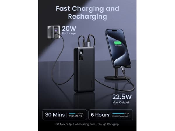 Ugreen 25683, 20000 mAh, Power Delivery 3.0, Sort