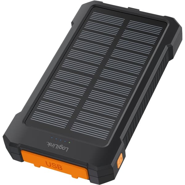 LogiLink Solenergibank 10.000 mAh 2xUSB-A + USB-C inn/ut 12W