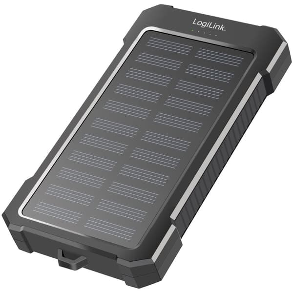 LogiLink Solenergibank 10.000 mAh 2xUSB-A + USB-C inn/ut 12W