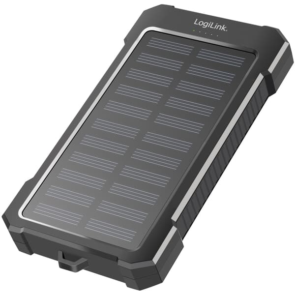 LogiLink Solenergibank 10.000 mAh 2xUSB-A + USB-C inn/ut 12W