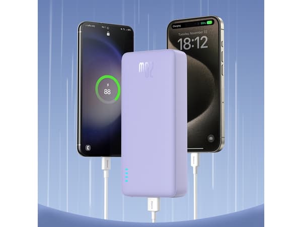 Baseus Airpow PPAP20K, 20000 mAh, litiumpolymer (LiPo), strømforsyning, 20 W, fiolett