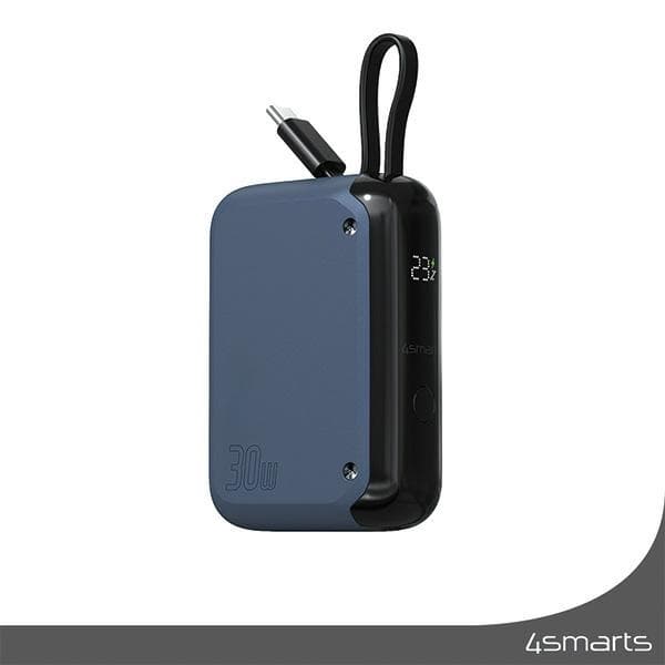 4smarts Powerbank 10000mAh 30W Med USB-C Kabel - Space Blå