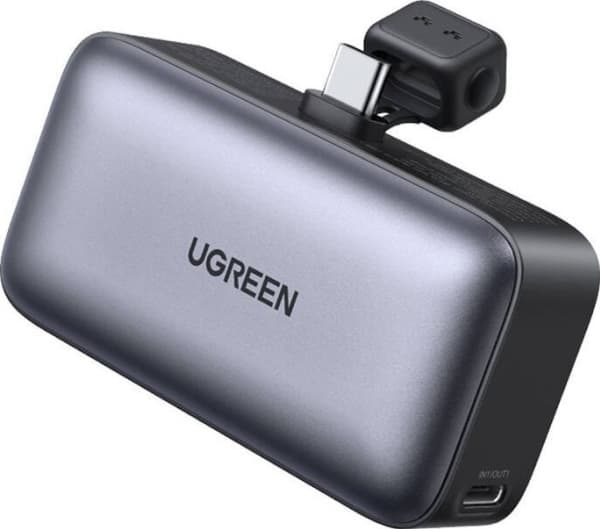 LiPo eksternt batteri (PowerBank) 5000mAh 22,5W med integrert USB-C plugg PB503 UGREEN