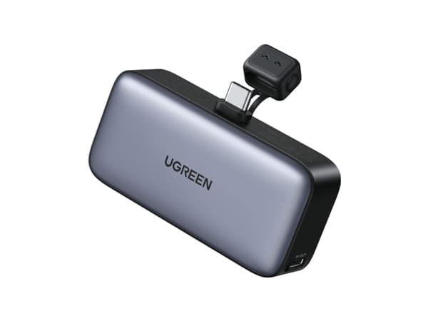 LiPo eksternt batteri (PowerBank) 5000mAh 22,5W med integrert USB-C plugg PB503 UGREEN