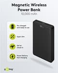 Miniatyrbillede 4 af 8: Goobay Magnetisk trådlös powerbank 10.000 mAh fäster magnetiskt på baksidan av mobiltelefonen, perfekt för samtidig laddning och telefonering