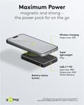 Miniatyrbillede 8 af 8: Goobay Magnetisk trådlös powerbank 10.000 mAh fäster magnetiskt på baksidan av mobiltelefonen, perfekt för samtidig laddning och telefonering