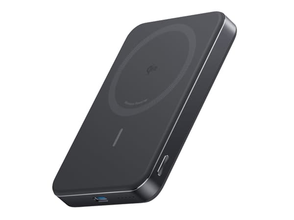 Anker MagGo - Trådløs nødlader - slank - 10000 mAh - 30 watt - PD (24 pin USB-C) - på kabel: USB-C - steinsvart Sort