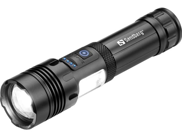 Sandberg Survivor 7in1 Torch Powerbank 5000, Hand flashlight, Black, Aluminium, LED, 2 lamp(s), 200 lm
