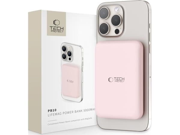 Powerbank Tech-Protect TECH-PROTECT PB10 LIFEMAG MAGSAFE POWER BANK 5000MAH PINK