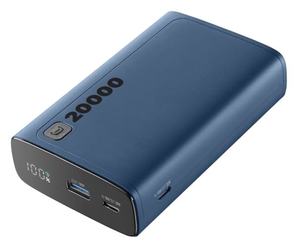 Cellularline 8018080484629, 20000 mAh, Lithium-Ion (Li-Ion), Power Delivery, Blå Blå