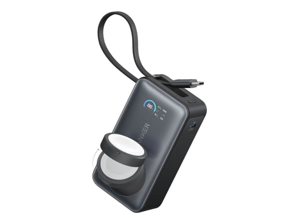 Anker MagGo - Strømbank - for Apple Watch - 10000 mAh - 35 watt - 2 utgangskontakter (24 pin USB-C) - steinsvart