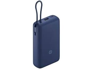 Xiaomi PB2030MI - Strømbank - integrated cable - 20000 mAh - 75.48 Wh - 33 watt - 3 A - Fast Charge - 3 utgangskontakter (24 pin USB-C, USB) - blå