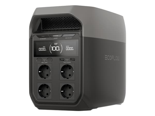 EcoFlow DELTA 3, Litiumjärnfosfat (LiFePo4), AC, Cigarr tändare, Solar, 1024 wh, 1800 W, 1500 W, 3600 W