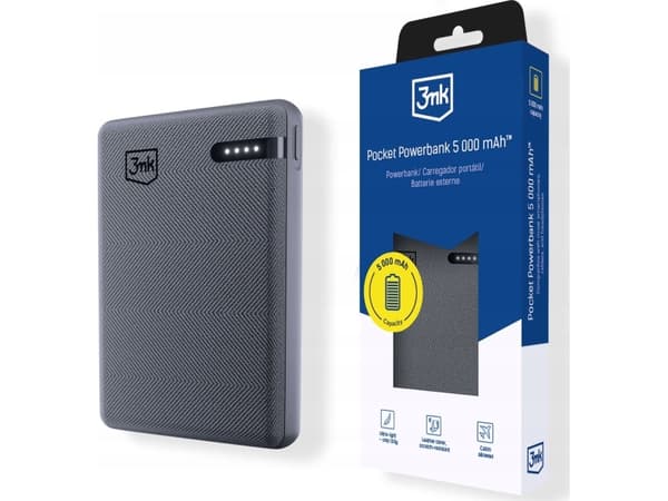 Powerbank 3MK Pocket Powerbank 5000mAh 12W USB-C gray/gray