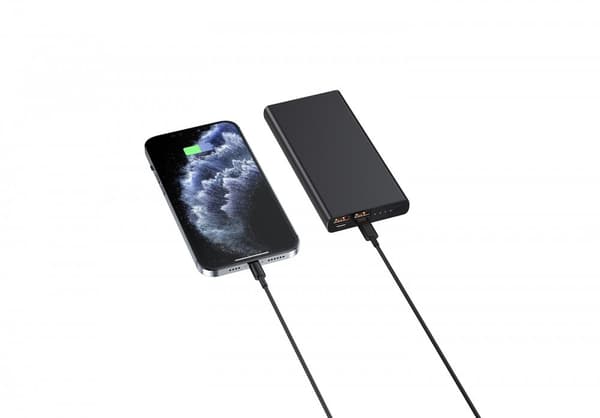 Powerbank 20000mAh 22,5W PD hurtiglading med digitalt display, svart