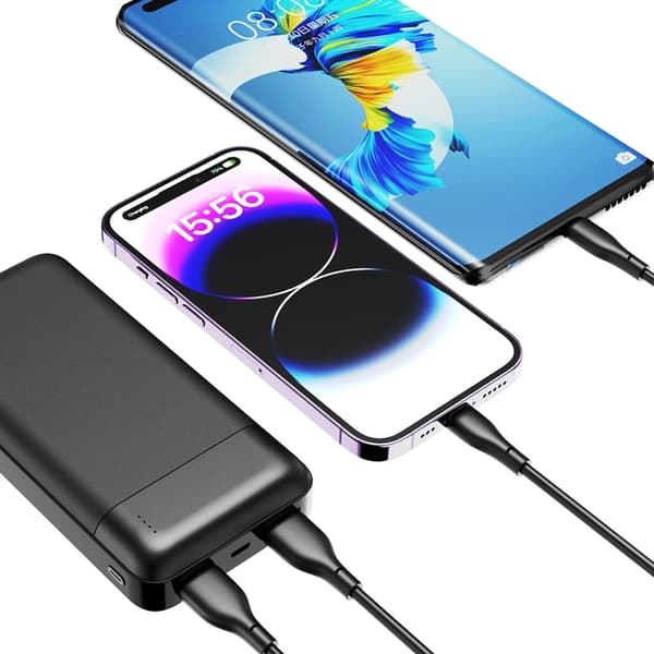Dudao Powerbank 20000 mAh USB-A/USB-C/Micro USB Portar - Svart