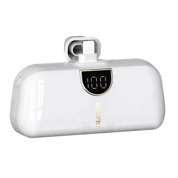 Dudao Mini Powerbank 5000mAh med Lightning kontakt - Vit