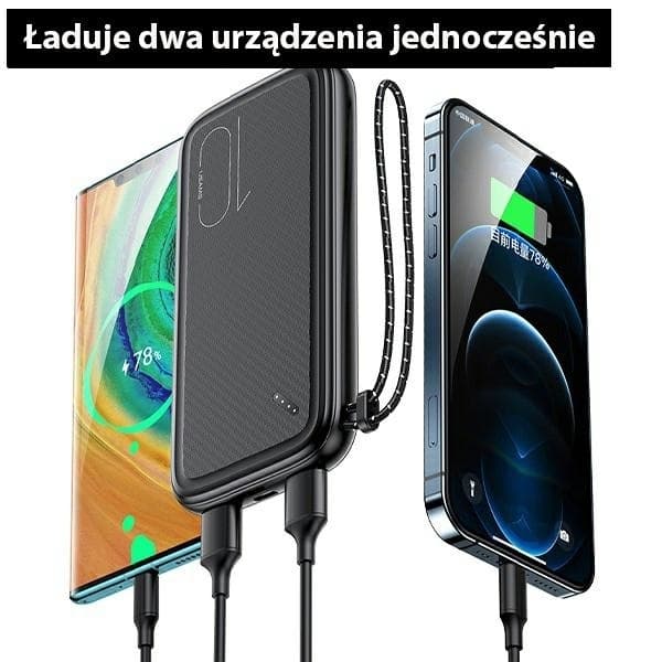 USAMS Powerbank 10000mAh 1xUSB-C 1xMicro-USB 2xUSB-A - Vit