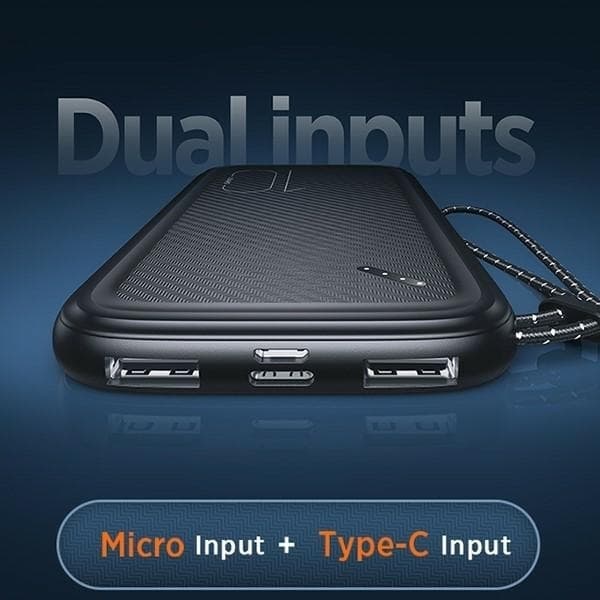 USAMS Powerbank 10000mAh 1xUSB-C 1xMicro-USB 2xUSB-A - Vit