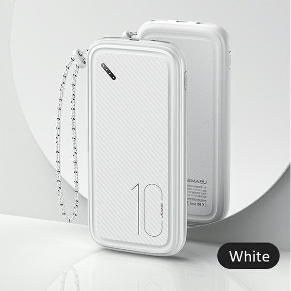 USAMS Powerbank 10000mAh 1xUSB-C 1xMicro-USB 2xUSB-A - Vit