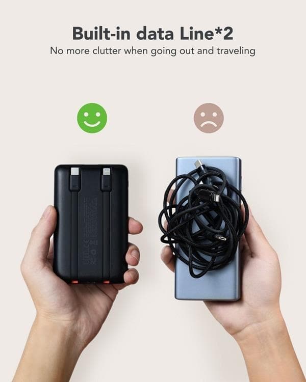 VEGER Powerbank 10000 mAh Type C / Lightning 22.5W C11 - Svart