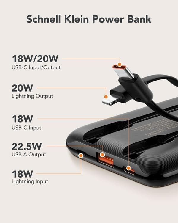 VEGER Powerbank 10000 mAh Type C / Lightning 22.5W C11 - Svart