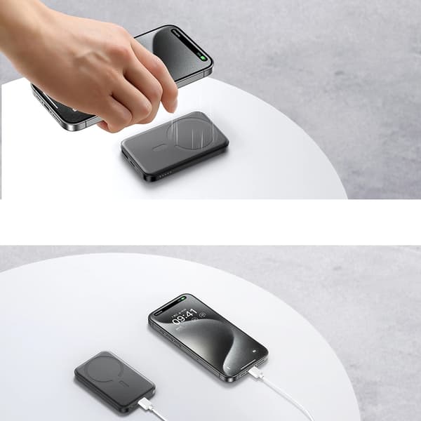 Joyroom Mini Magnetisk Trådlös Powerbank 5000mAh 20W - Svart