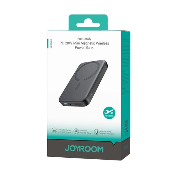Joyroom Mini Magnetisk Trådlös Powerbank 5000mAh 20W - Svart