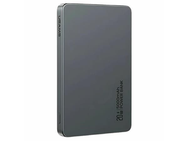 Powerbank med trådløs lading USAMS US-CD231 5000mAh 20W PD Fast Charge grå/farget