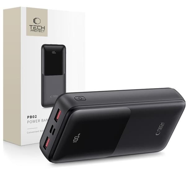 Tech-Protect Powerbank 20000mAh 22.5W - Svart