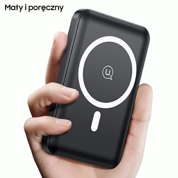 USAMS Magnetisk Trådlös Powerbank 10000mAh 20W PD QC 3.0 - Svart