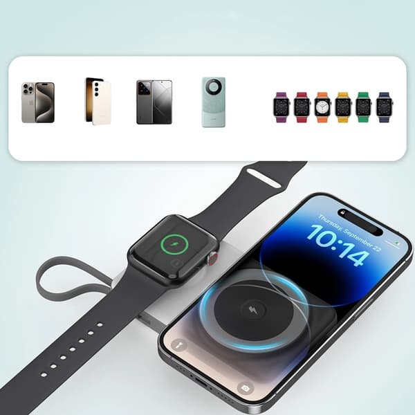 Choetech MagSafe Powerbank 10000mAh med Trådlös Laddare för Apple Watch/iPhone