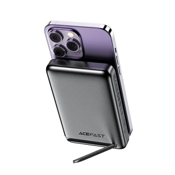 Acefast Trådlös Powerbank 10000mAh 20W med Kabel - Svart