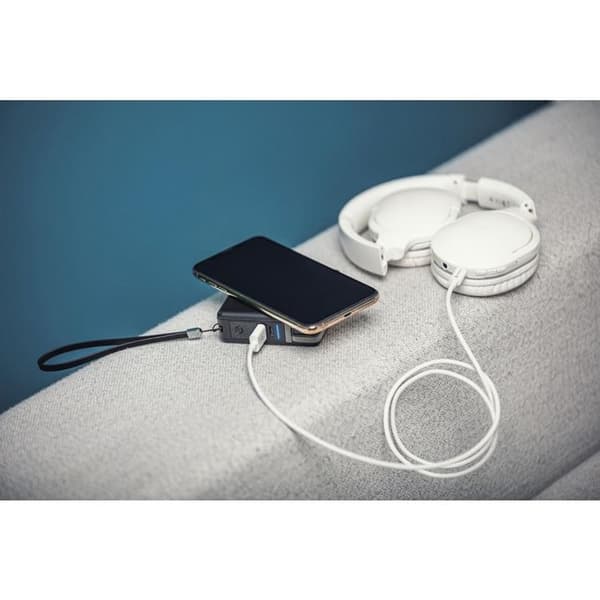 Forcell 5in1 Laddare och Powerbank 10000 mAh USB-C/Lightning Kabel 20W - Svart