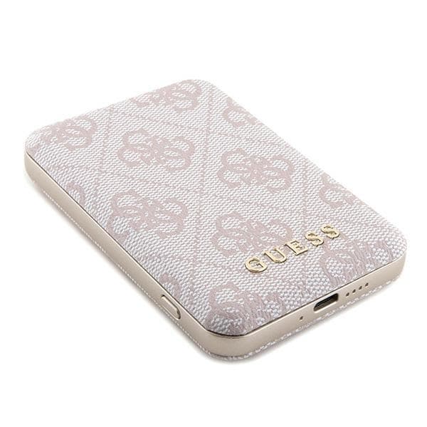 Guess Trådlös MagSafe Powerbank 5000mAh 15W 4G Metall Logo - Rosa