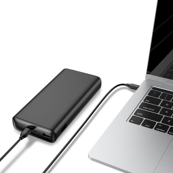 VEGER Powerbank 20000 mAh 100W PD QC 3.0 5A T100 - Svart