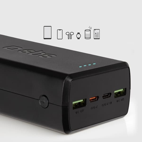 SBS Powerbank 2xUSB-C/2xUSB-A 30000 mAh - Svart