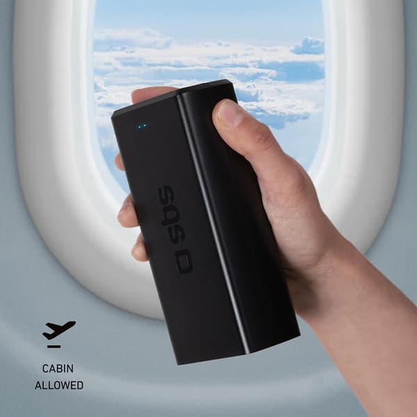 SBS Powerbank 2xUSB-C/2xUSB-A 30000 mAh - Svart