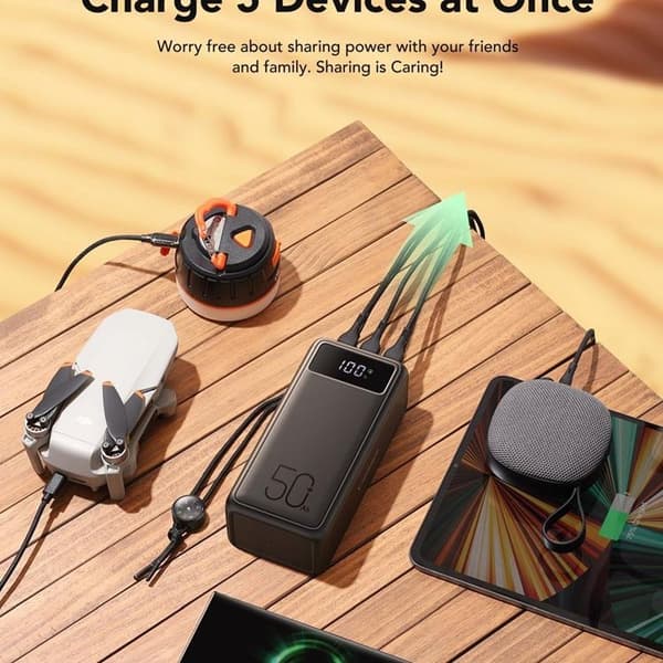 VEGER Powerbank 56000 mAh PD QC 3.0 5A 130W Tank Boost - Svart