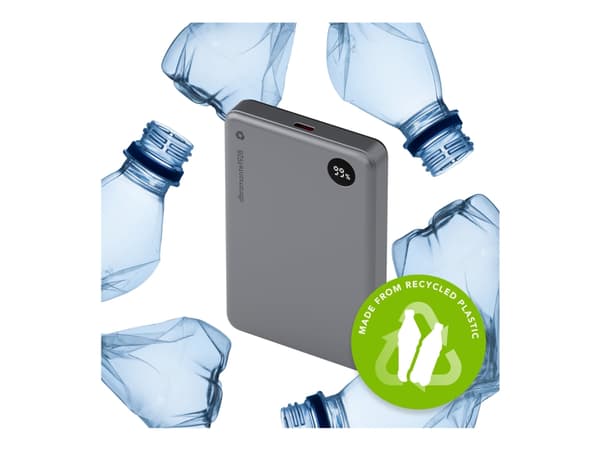 dbramante1928 re-charge - Strømbank - 10000 mAh - 38.5 Wh - 20 watt - 3 A - 2 utgangskontakter (magnetisk, 24 pin USB-C) - grå