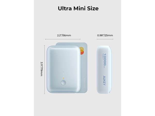 AUKEY 157000, 10000 mAh, Power Delivery, 15 W, Grå