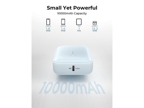 AUKEY 157000, 10000 mAh, Power Delivery, 15 W, Grå