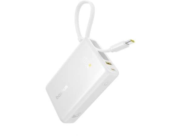 Baseus PicoGo, 10000 mAh, litiumpolymer (LiPo), 45 W, Hvid