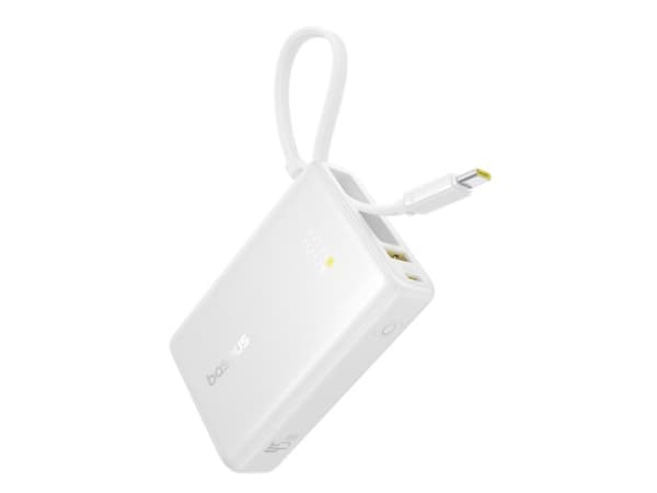 Baseus PicoGo, 10000 mAh, litiumpolymer (LiPo), 45 W, Hvid Hvit