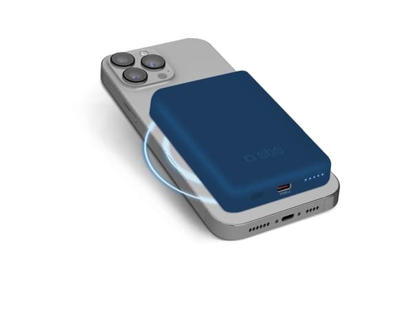 SBS TEBB5000MAG1CB, 5000 mAh, Trådløs lading, Blå Blå