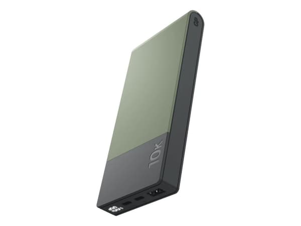 GP-batteri GP PowerBank M2+ 10C 10000mAh 2xUSB-C/1xUSB-A grønn LED-skjerm (GPPBM10CGRMSR256)